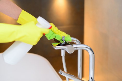 Professional hard floor cleaning in a Chiswick home interior