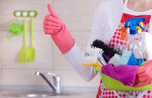 Upholstery cleaning equipment used on a living room chair