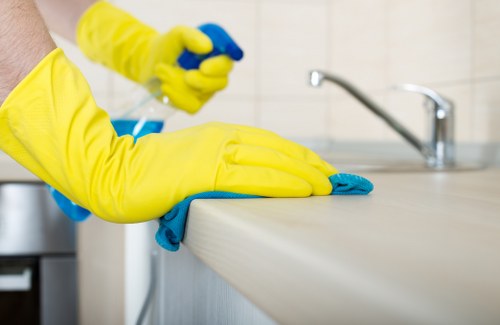 Eco-friendly office cleaning equipment used in Chiswick