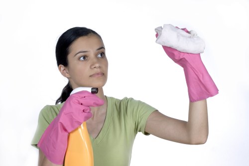 Stain removal treatment on a fabric sofa