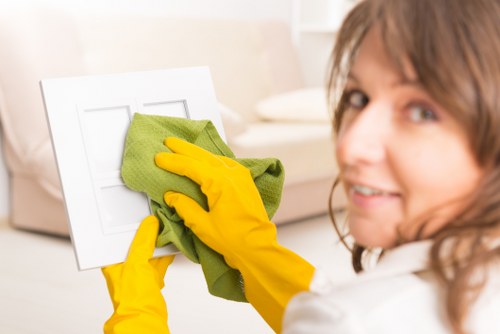 Kitchen surfaces and appliances cleaned in a Chiswick home